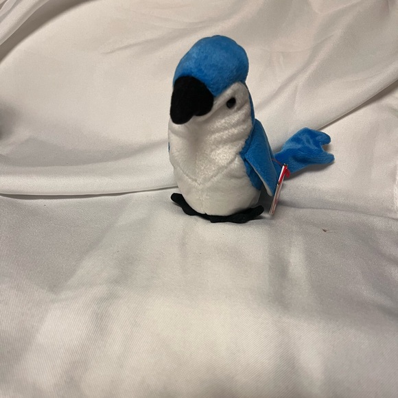 Ty Blue and White Plush Parrot - Picture 2 of 5